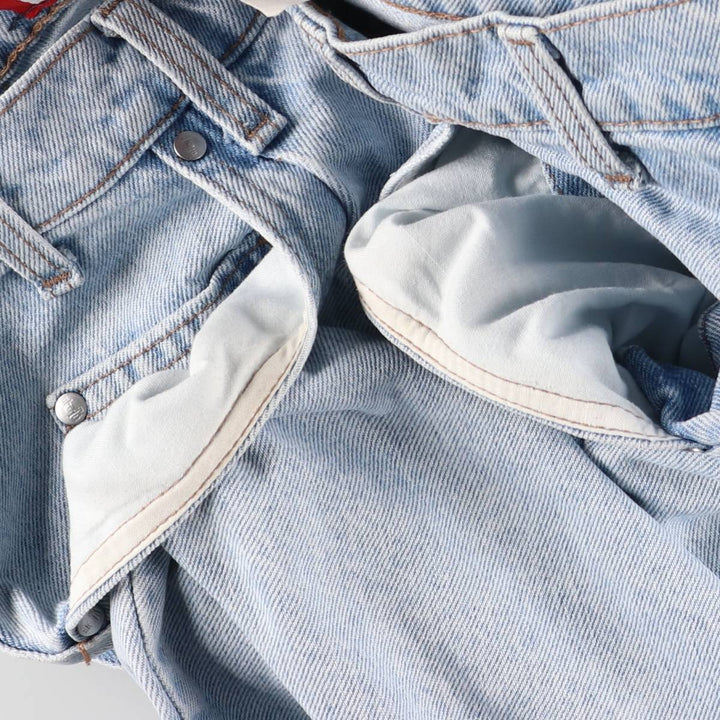 90'S Levi's Silver Tab Loose Denim Shorts, Half Pants, Made in USA, Men's, Size W33, Vintage cotton Blue type light blue Vintage Second Hand