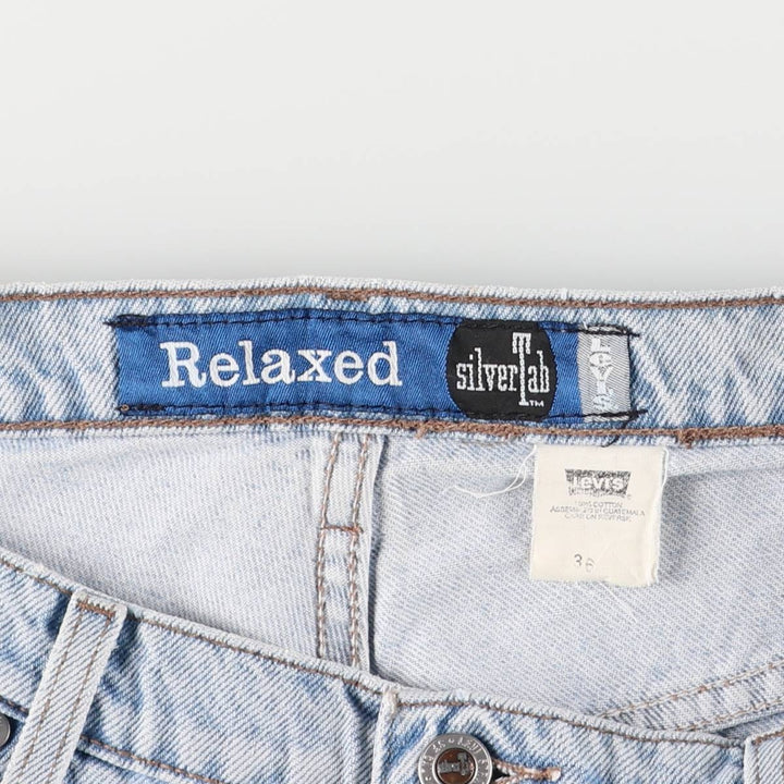 90'S Levi's Silver Tab Relaxed Denim Shorts, Men's, Size 34, Vintage cotton Blue type light blue Vintage Second Hand