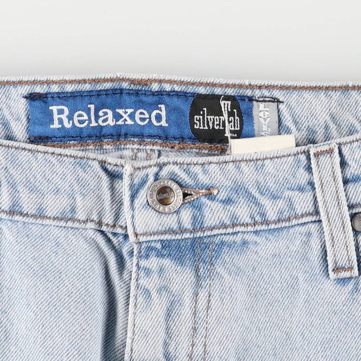 90'S Levi's Silver Tab Relaxed Denim Shorts, Men's, Size 34, Vintage cotton Blue type light blue Vintage Second Hand