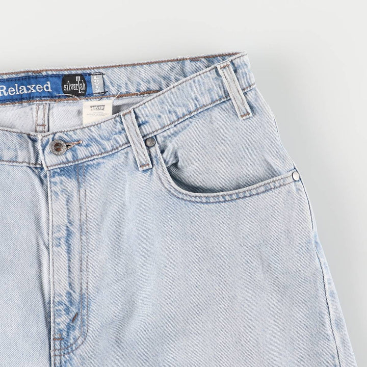 90'S Levi's Silver Tab Relaxed Denim Shorts, Men's, Size 34, Vintage cotton Blue type light blue Vintage Second Hand