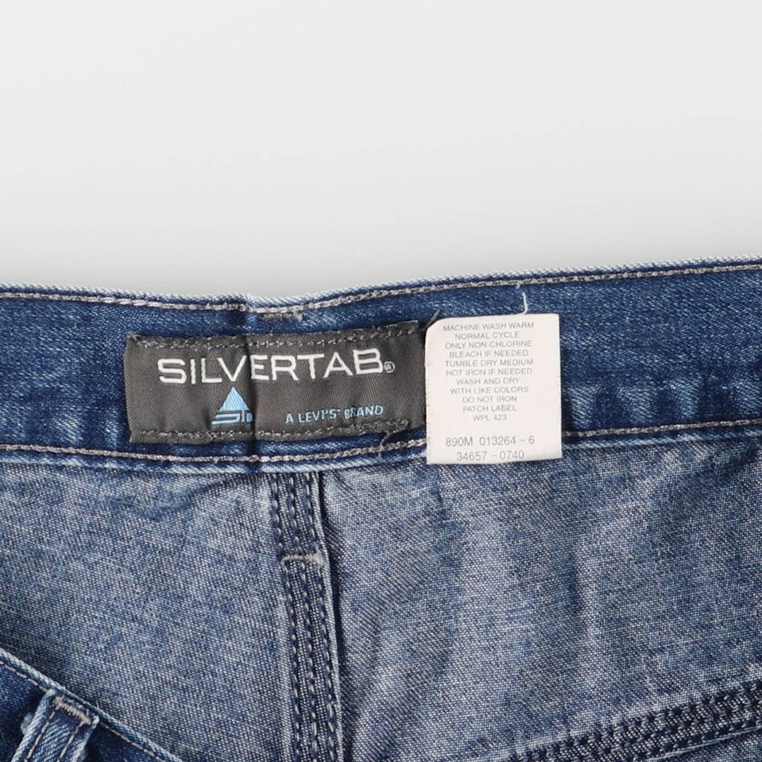 90'S Levi's Silver Tab Denim Painter Shorts, Men's, Size W34, Vintage cotton blue type Vintage Second Hand