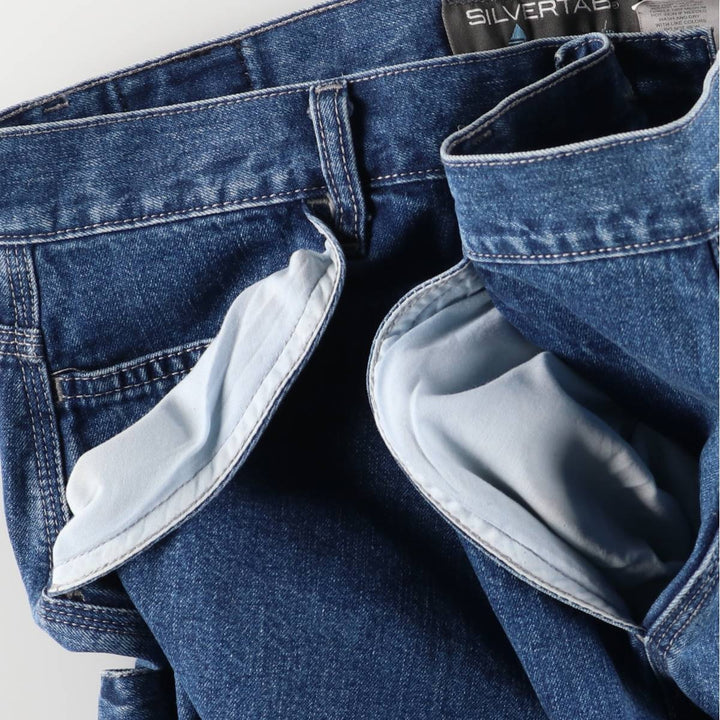 90'S Levi's Silver Tab Denim Painter Shorts, Men's, Size W34, Vintage cotton blue type Vintage Second Hand