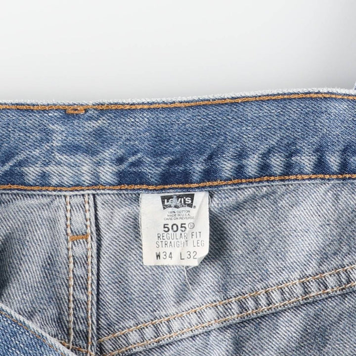 2000'S Levi's 505-4891 Regular Fit Straight Leg Tapered Denim Pants, Made in USA, Men's Size W33 cotton blue type Vintage Second Hand