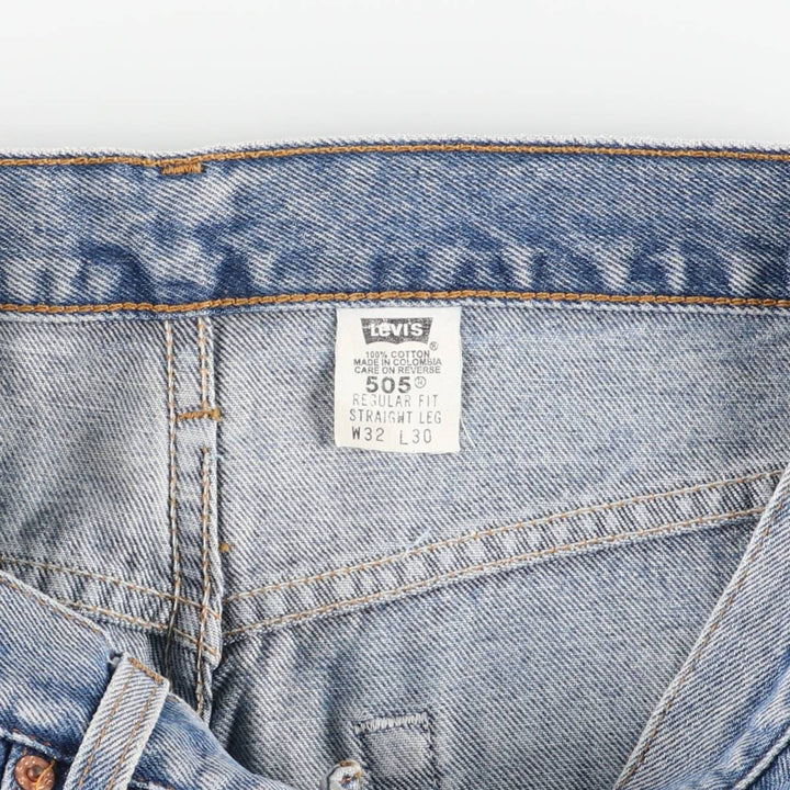 90'S Levi's 00505-4891 Regular Fit Straight Leg Tapered Denim Pants, Men's, Size W32 (Vintage) cotton blue type Vintage Second Hand