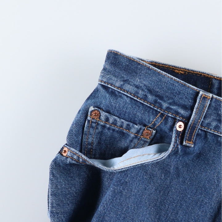 90'S Levi's 15551-4837 Relaxed Fit Tapered Leg Denim Pants, Made in USA, Women's Size L (W29) cotton blue type Vintage Second Hand
