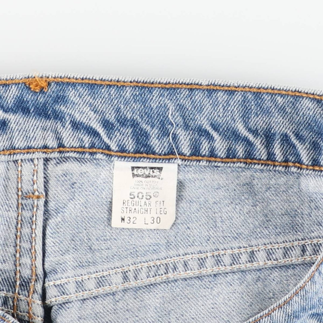 90'S Levi's 505-4891 Regular Fit Straight Leg Tapered Denim Pants, Made in USA, Men's, Size W31, Vintage cotton blue type Vintage Second Hand