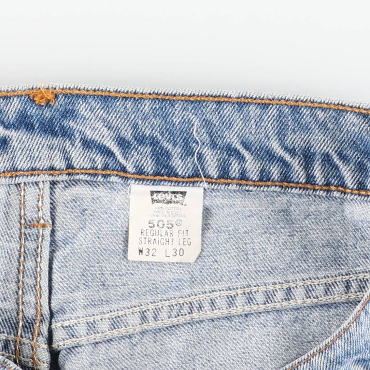 90'S Levi's 505-4891 Regular Fit Straight Leg Tapered Denim Pants, Made in USA, Men's, Size W31, Vintage cotton blue type Vintage Second Hand