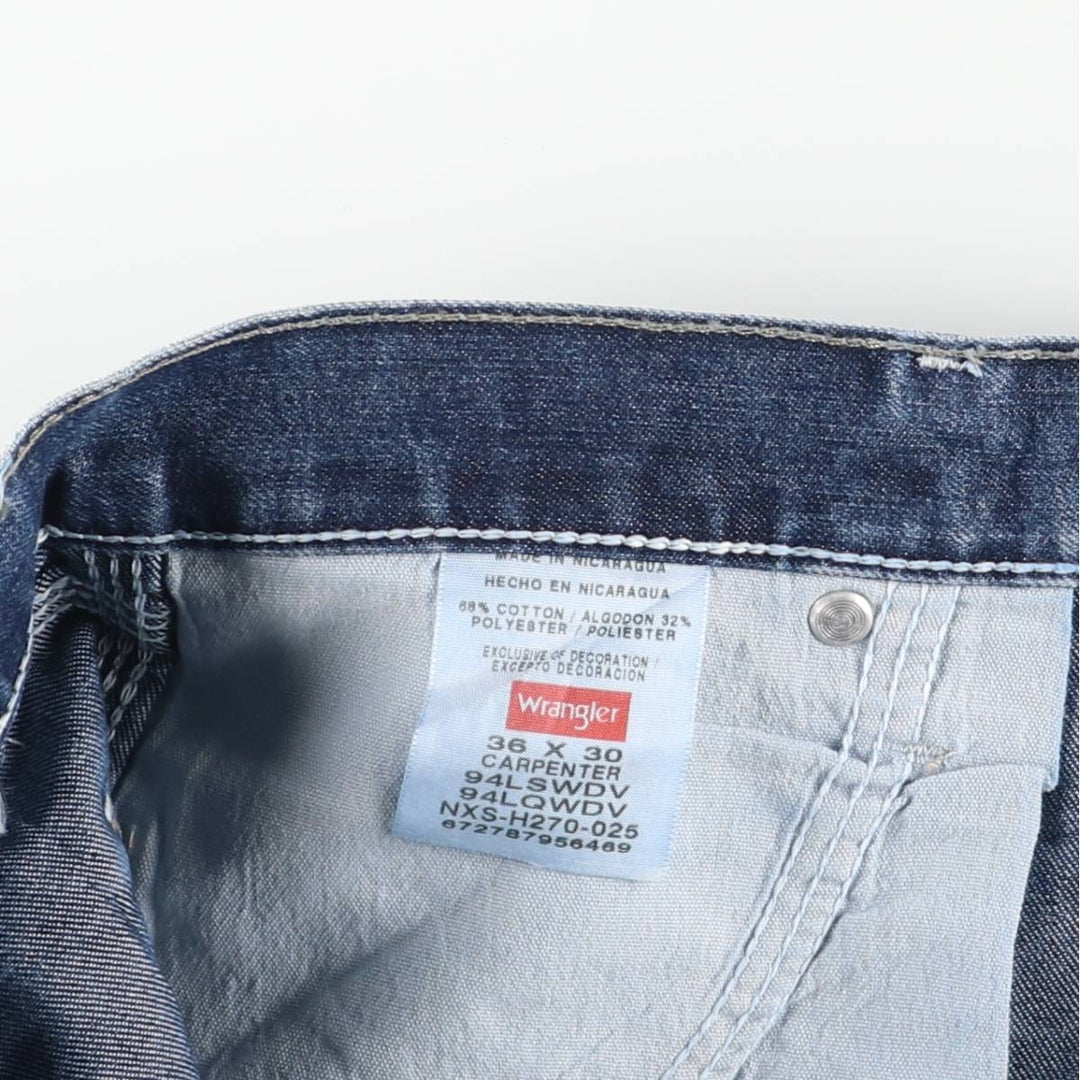 00'S Wrangler CARPENTER denim painter pants for men, equivalent to w37 cotton blue type Vintage Second Hand