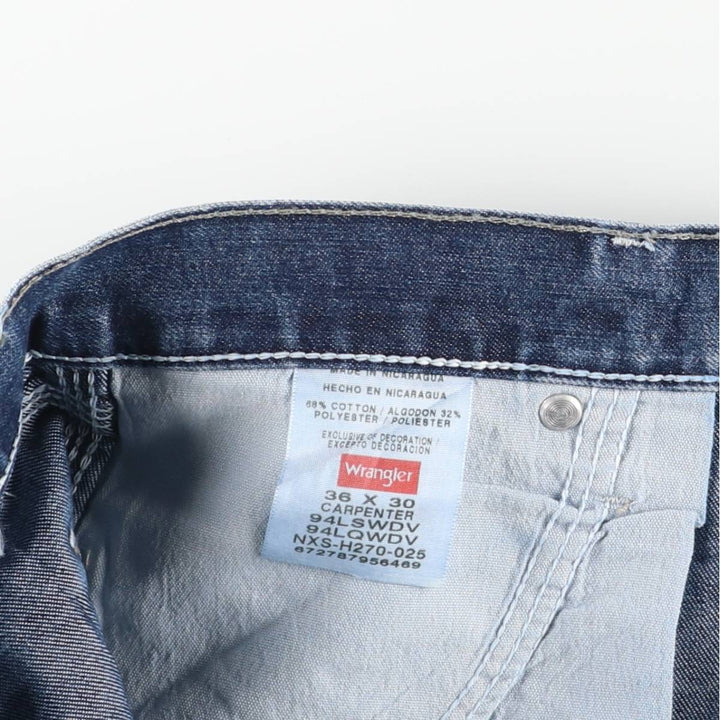 00'S Wrangler CARPENTER denim painter pants for men, equivalent to w37 cotton blue type Vintage Second Hand