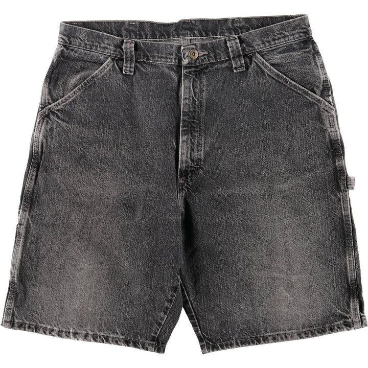 2000'S Wrangler Black Denim Painter Shorts, Men's, Size W35 cotton black type Vintage Second Hand