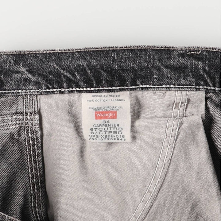 2000'S Wrangler Black Denim Painter Shorts, Men's, Size W35 cotton black type Vintage Second Hand