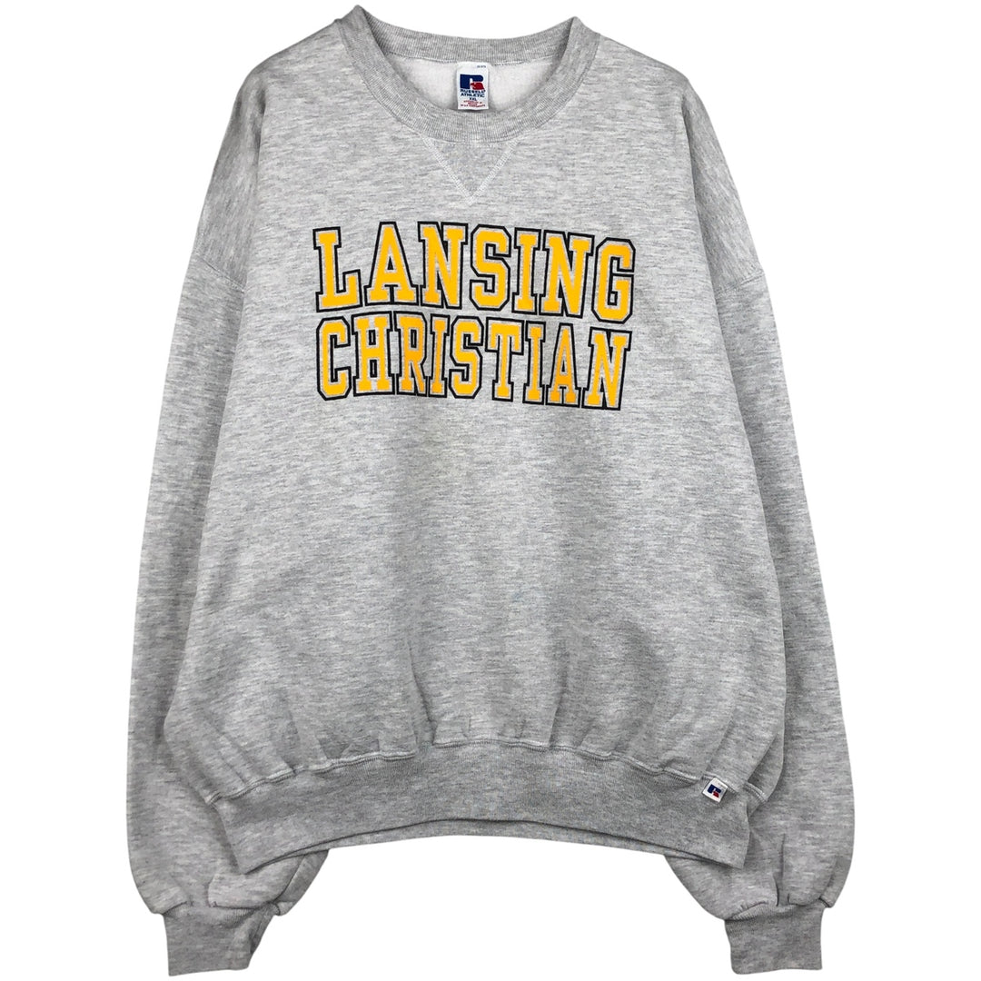 Vintage 90'S Russell ATHLETIC college sweatshirt, men's size XXL cotton gray type Vintage Second Hand