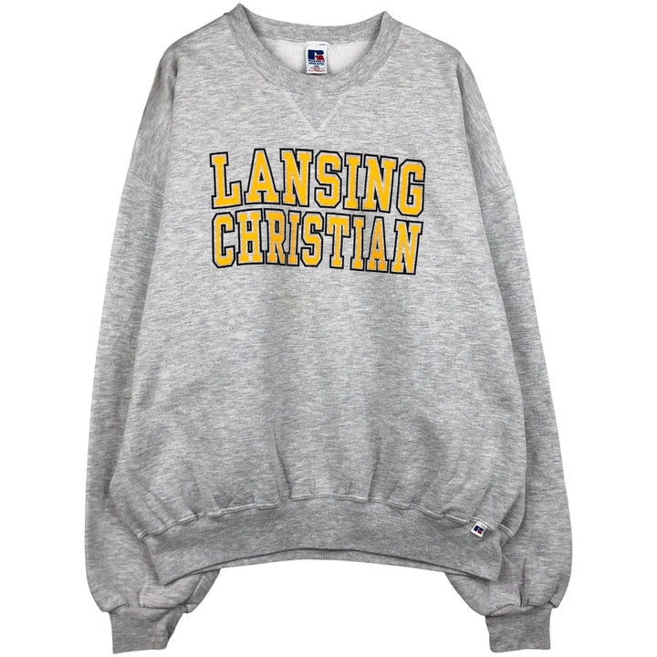 Vintage 90'S Russell ATHLETIC college sweatshirt, men's size XXL cotton gray type Vintage Second Hand