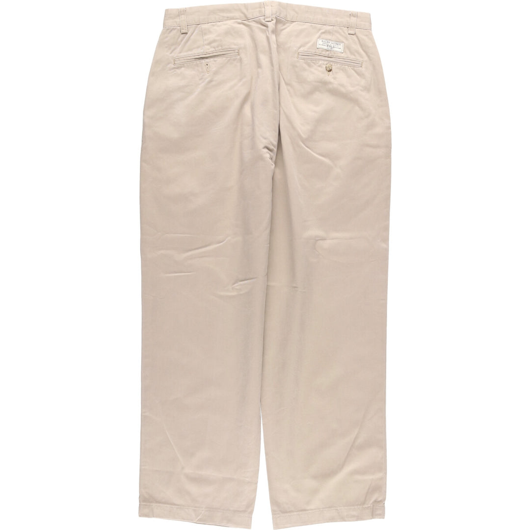 Ralph Lauren POLO by Ralph Lauren ANDREW PANT Two-pleat chino pants for men, equivalent to W34 cotton Beige type Vintage Second Hand
