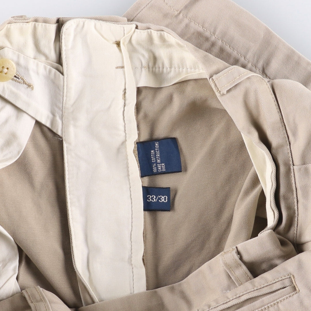 Ralph Lauren POLO by Ralph Lauren ANDREW PANT Two-pleat chino pants for men, equivalent to W34 cotton Beige type Vintage Second Hand