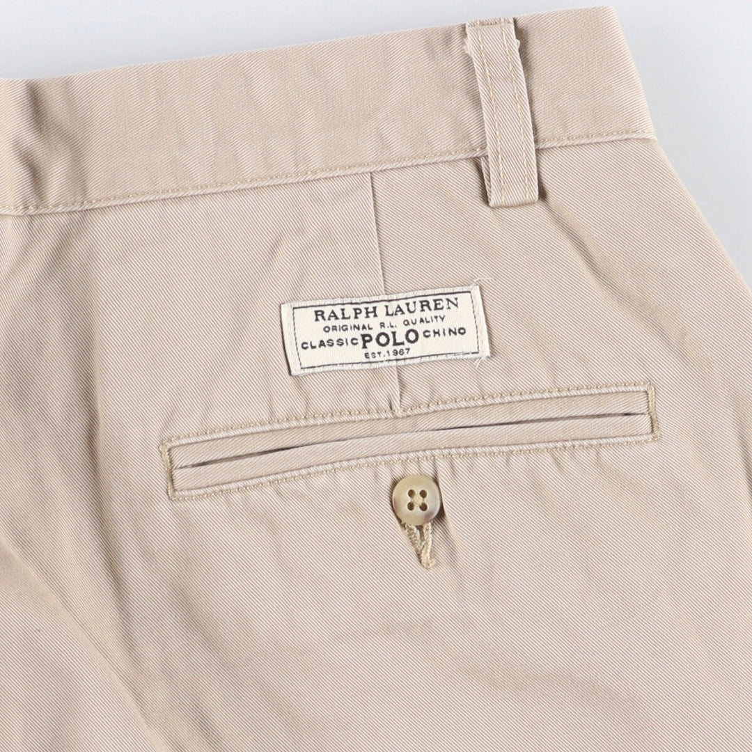Ralph Lauren POLO by Ralph Lauren ANDREW PANT Two-pleat chino pants for men, equivalent to W34 cotton Beige type Vintage Second Hand
