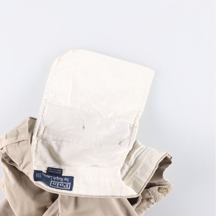 Ralph Lauren POLO by Ralph Lauren ANDREW PANT Two-pleat chino pants for men, equivalent to W34 cotton Beige type Vintage Second Hand