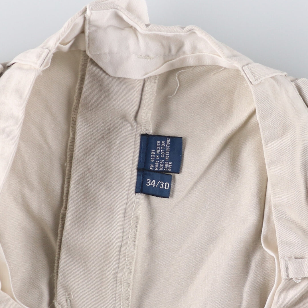 Ralph Lauren POLO by Ralph Lauren ANDREW PANT Two-pleat chino pants for men, equivalent to W34 cotton ivory Vintage Second Hand