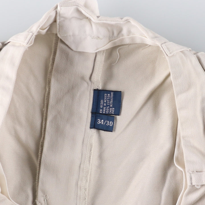 Ralph Lauren POLO by Ralph Lauren ANDREW PANT Two-pleat chino pants for men, equivalent to W34 cotton ivory Vintage Second Hand