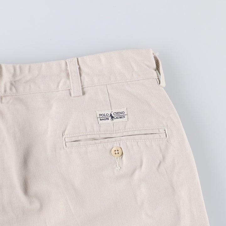 Ralph Lauren POLO by Ralph Lauren ANDREW PANT Two-pleat chino pants for men, equivalent to W34 cotton ivory Vintage Second Hand
