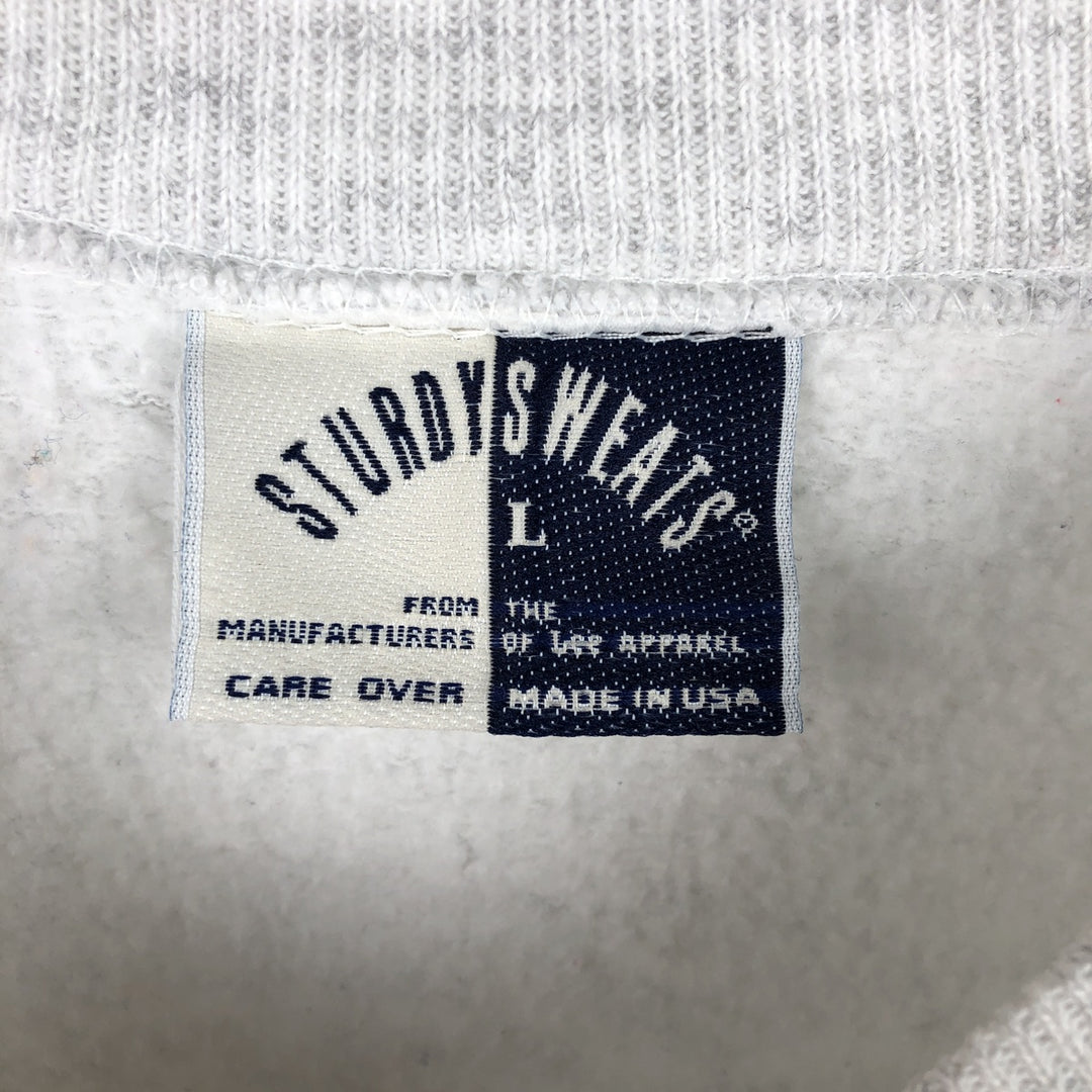 Vintage 90'S Lee STURDYSWEATS plain blank sweatshirt, made in the USA, size L, men's cotton gray type Vintage Second Hand