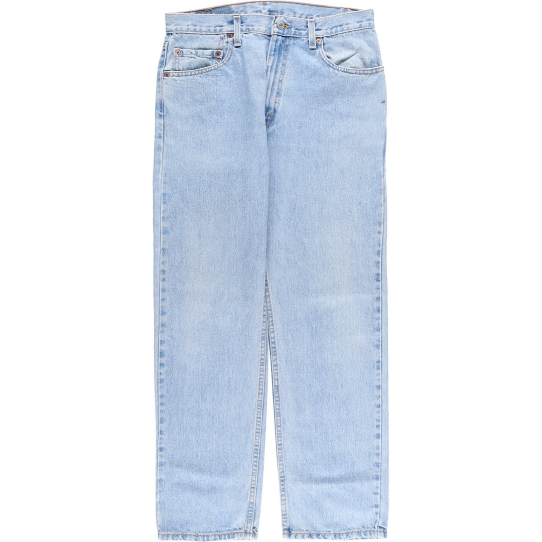 00'S Levi's 505 REGULAR FIT STRAIGHT LEG tapered denim pants made in USA, men's size w32 cotton blue type Vintage Second Hand
