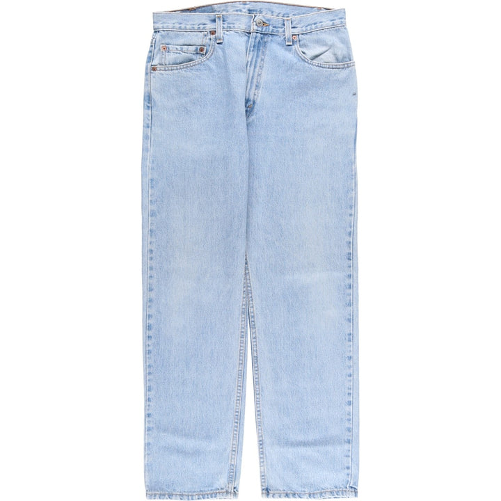 00'S Levi's 505 REGULAR FIT STRAIGHT LEG tapered denim pants made in USA, men's size w32 cotton blue type Vintage Second Hand