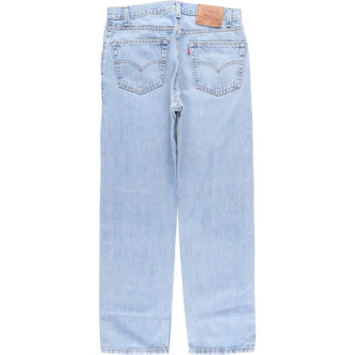 00'S Levi's 505 REGULAR FIT STRAIGHT LEG tapered denim pants made in USA, men's size w32 cotton blue type Vintage Second Hand