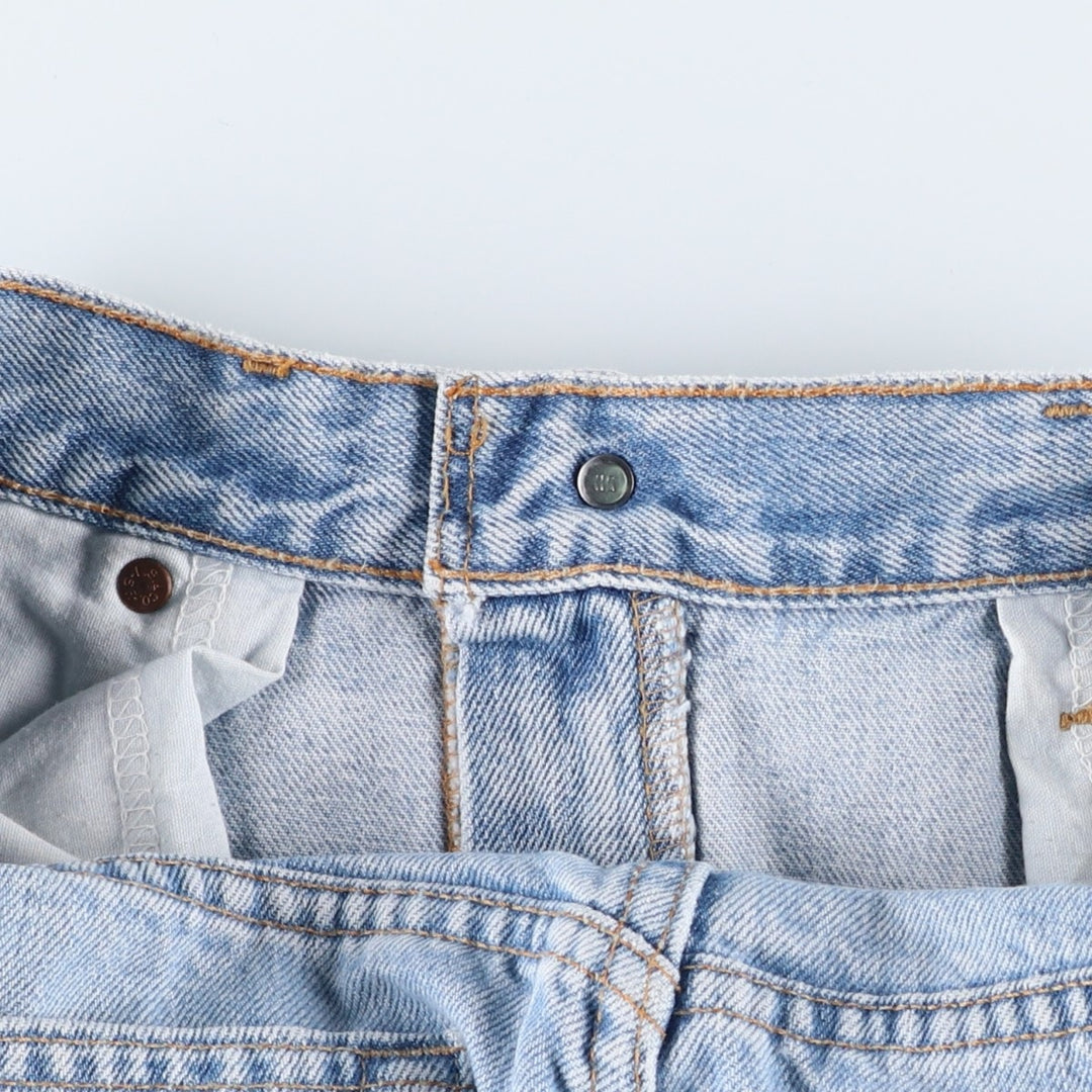 00'S Levi's 505 REGULAR FIT STRAIGHT LEG tapered denim pants made in USA, men's size w32 cotton blue type Vintage Second Hand