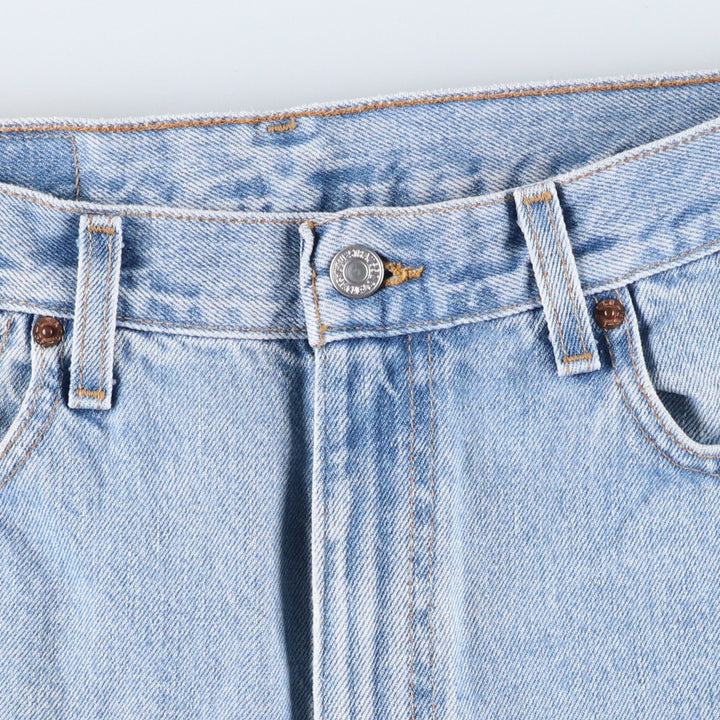 00'S Levi's 505 REGULAR FIT STRAIGHT LEG tapered denim pants made in USA, men's size w32 cotton blue type Vintage Second Hand