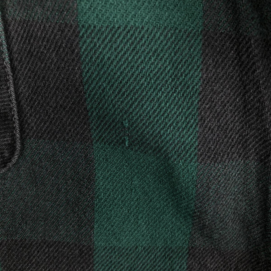 Wear Guard Buffalo Check Long Sleeve Flannel Check Shirt, Made in USA, Men's Size XL cotton green type Vintage Second Hand