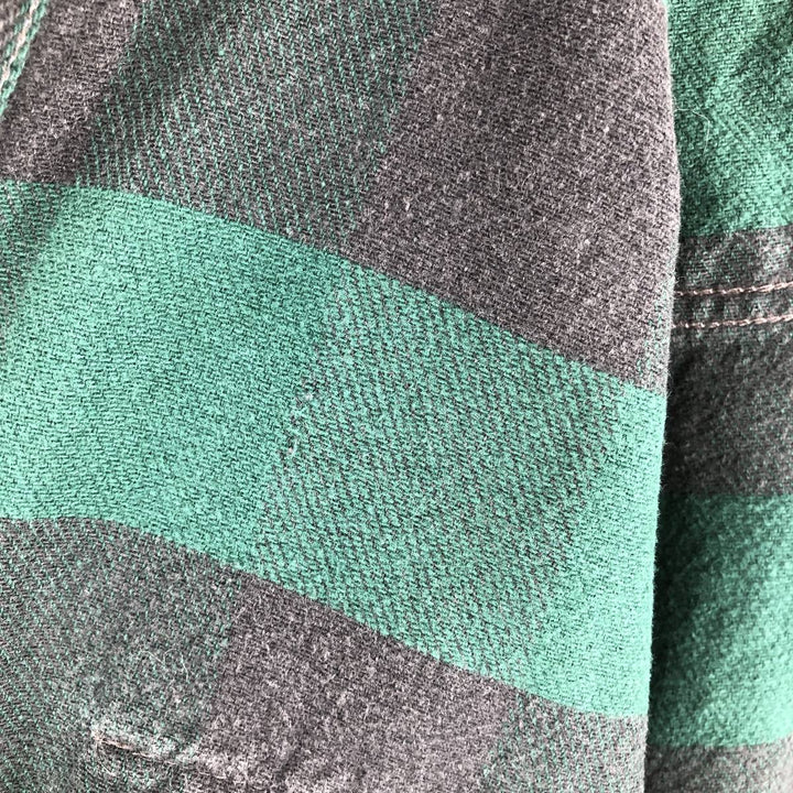 Wear Guard Buffalo Check Long Sleeve Flannel Check Shirt, Made in USA, Men's Size XL cotton green type Vintage Second Hand