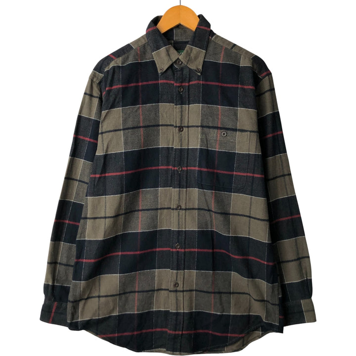 Orvis long-sleeved button-down flannel check shirt, men's size M cotton black type Vintage Second Hand