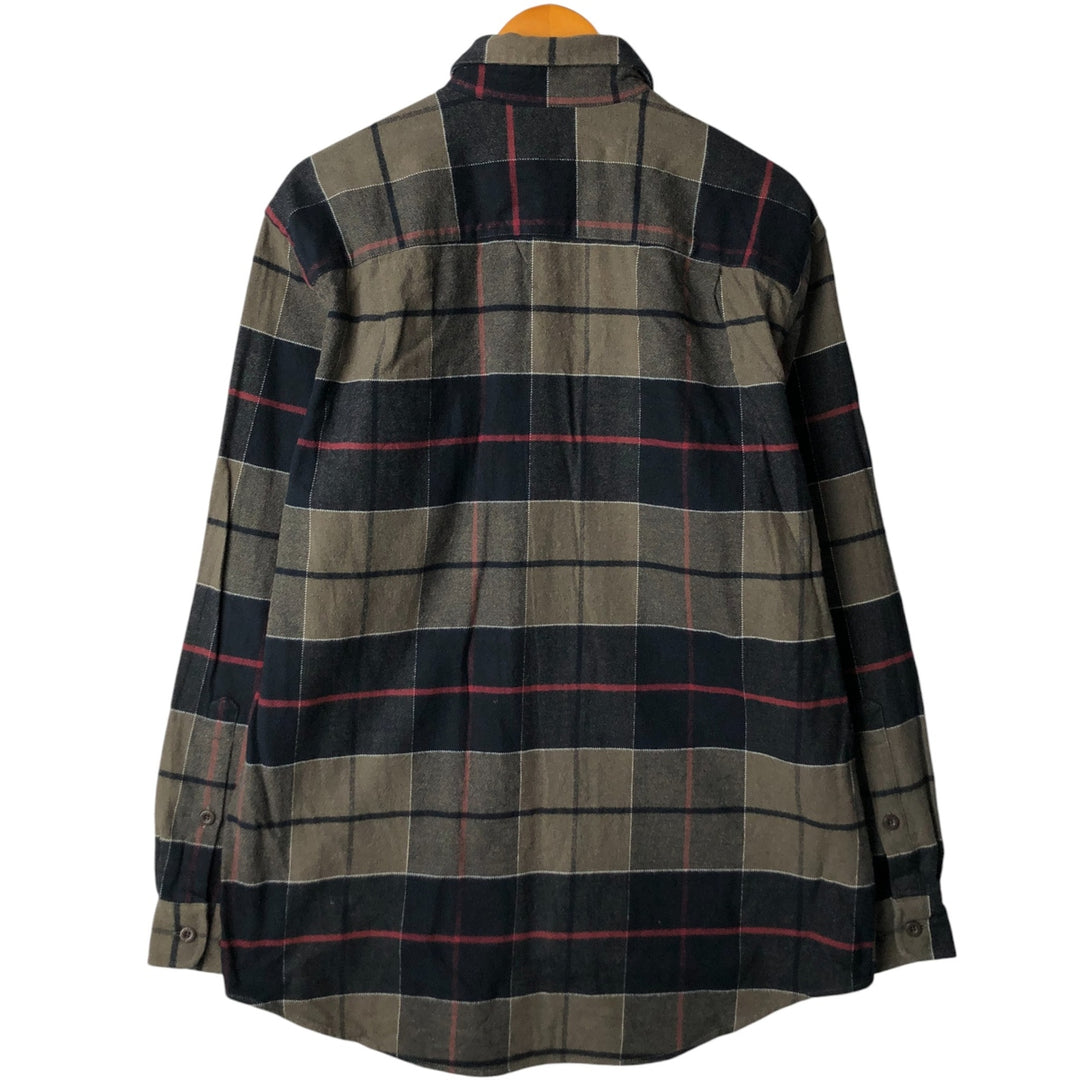 Orvis long-sleeved button-down flannel check shirt, men's size M cotton black type Vintage Second Hand