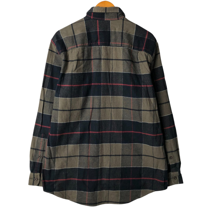 Orvis long-sleeved button-down flannel check shirt, men's size M cotton black type Vintage Second Hand