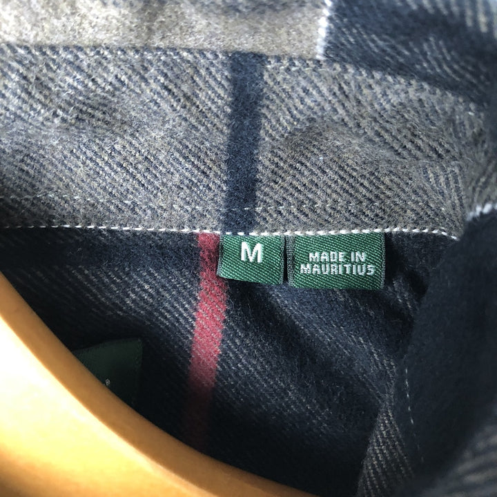 Orvis long-sleeved button-down flannel check shirt, men's size M cotton black type Vintage Second Hand