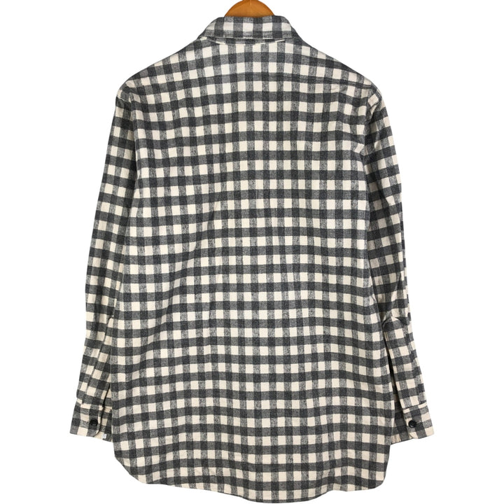 90'S LLBean Long Sleeve Flannel Check Shirt, Men's Size L, Vintage unclear gray type Vintage Second Hand