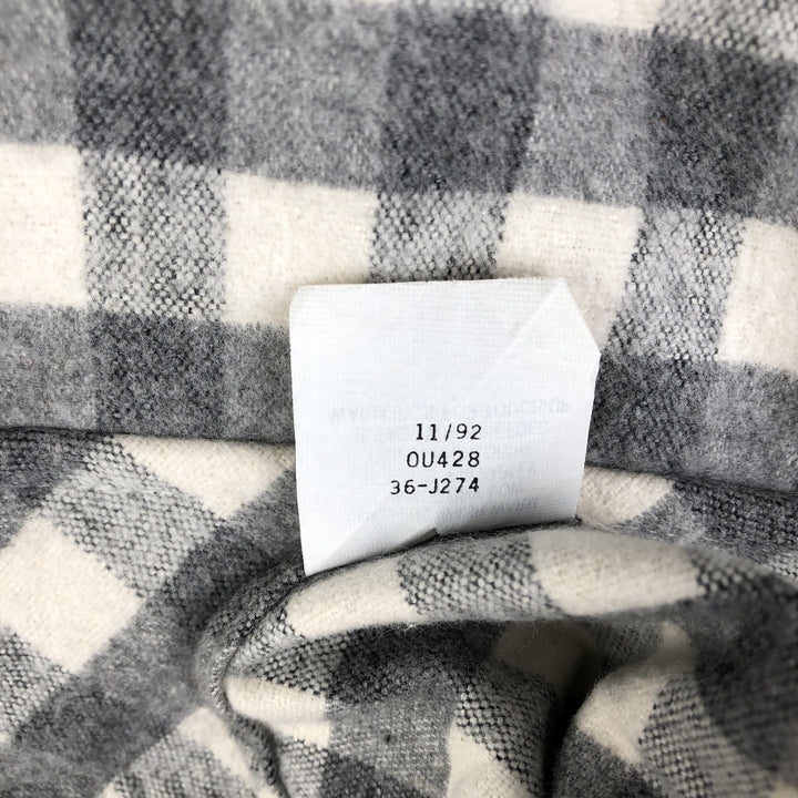 90'S LLBean Long Sleeve Flannel Check Shirt, Men's Size L, Vintage unclear gray type Vintage Second Hand