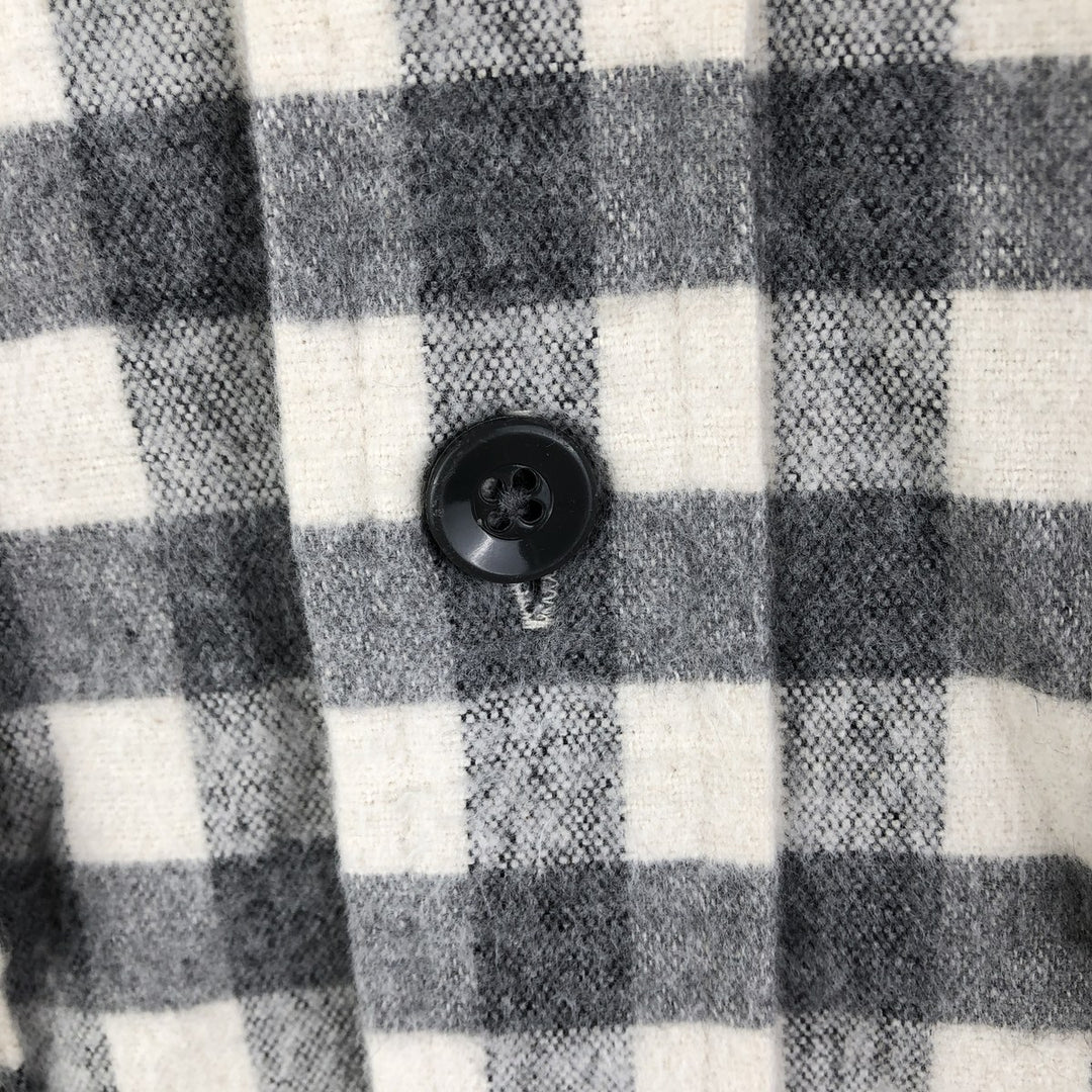 90'S LLBean Long Sleeve Flannel Check Shirt, Men's Size L, Vintage unclear gray type Vintage Second Hand