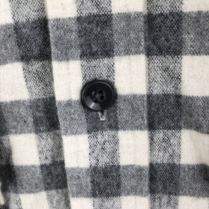 90'S LLBean Long Sleeve Flannel Check Shirt, Men's Size L, Vintage unclear gray type Vintage Second Hand