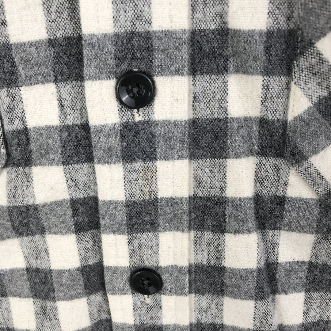 90'S LLBean Long Sleeve Flannel Check Shirt, Men's Size L, Vintage unclear gray type Vintage Second Hand