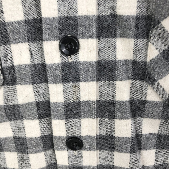 90'S LLBean Long Sleeve Flannel Check Shirt, Men's Size L, Vintage unclear gray type Vintage Second Hand