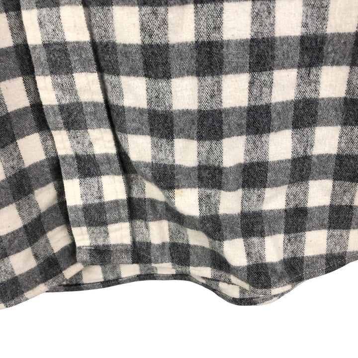 90'S LLBean Long Sleeve Flannel Check Shirt, Men's Size L, Vintage unclear gray type Vintage Second Hand