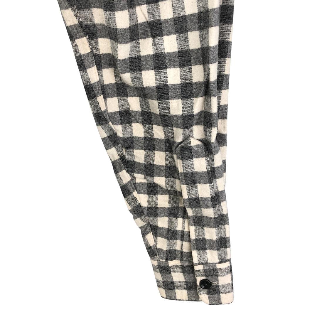 90'S LLBean Long Sleeve Flannel Check Shirt, Men's Size L, Vintage unclear gray type Vintage Second Hand