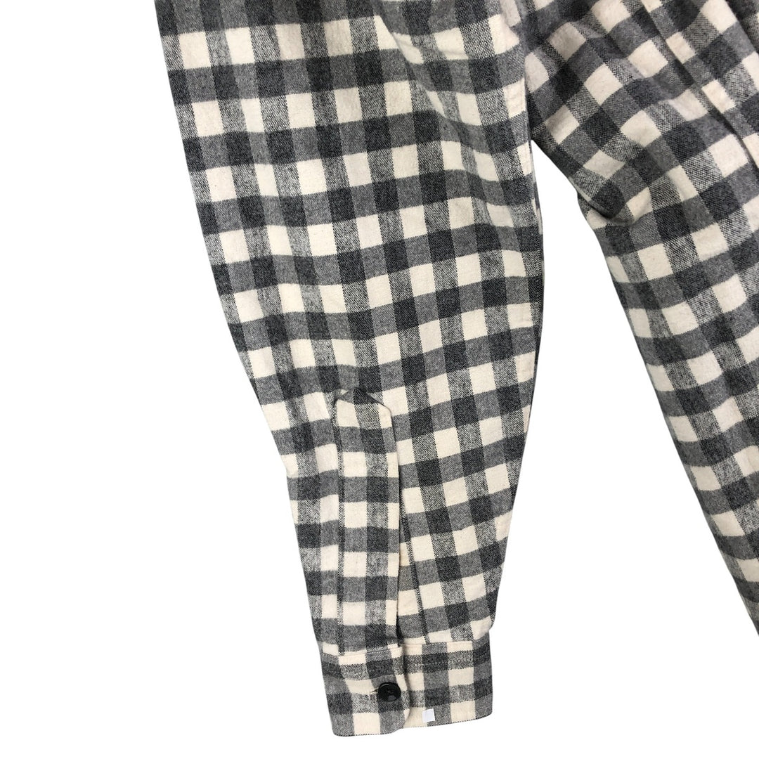 90'S LLBean Long Sleeve Flannel Check Shirt, Men's Size L, Vintage unclear gray type Vintage Second Hand