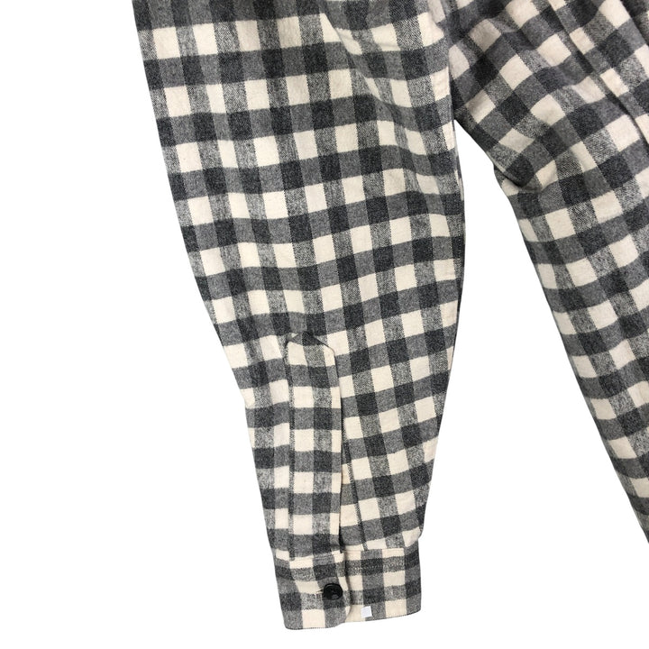 90'S LLBean Long Sleeve Flannel Check Shirt, Men's Size L, Vintage unclear gray type Vintage Second Hand