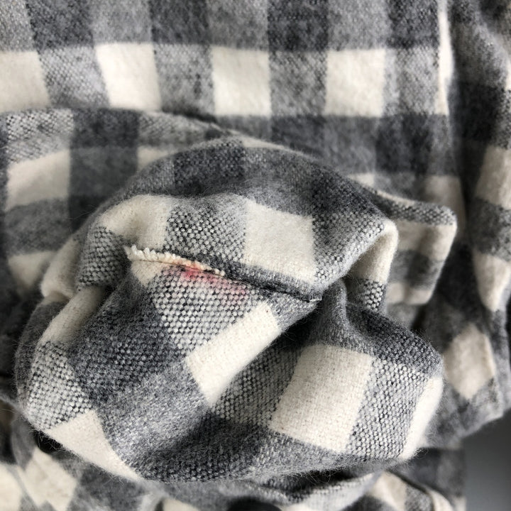 90'S LLBean Long Sleeve Flannel Check Shirt, Men's Size L, Vintage unclear gray type Vintage Second Hand