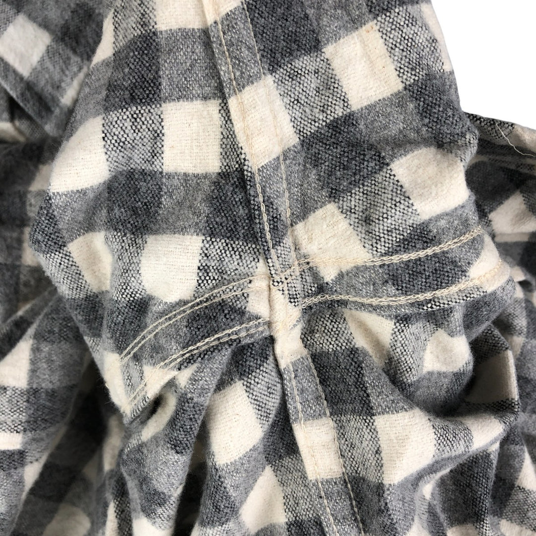 90'S LLBean Long Sleeve Flannel Check Shirt, Men's Size L, Vintage unclear gray type Vintage Second Hand