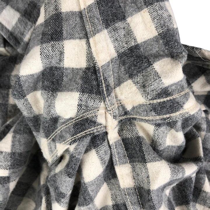 90'S LLBean Long Sleeve Flannel Check Shirt, Men's Size L, Vintage unclear gray type Vintage Second Hand