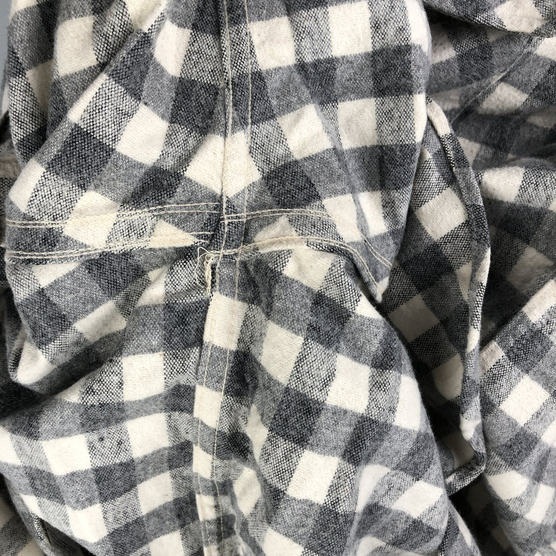90'S LLBean Long Sleeve Flannel Check Shirt, Men's Size L, Vintage unclear gray type Vintage Second Hand